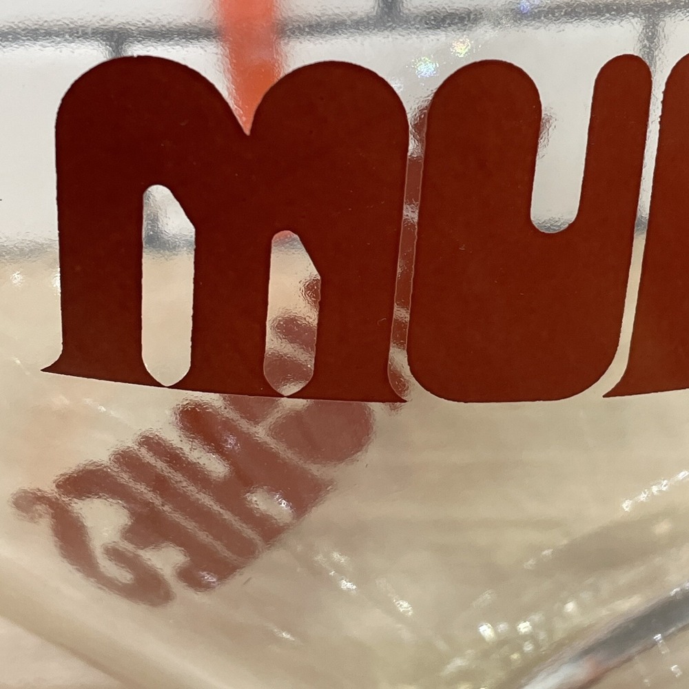 Vintage Munchies Wheaton Glass Snack Bowl Set Red Typography Heavy Set of 7 * - Picture 12 of 16